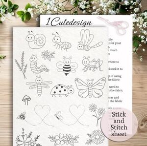 Embroidery patterns stick and stitch bugs